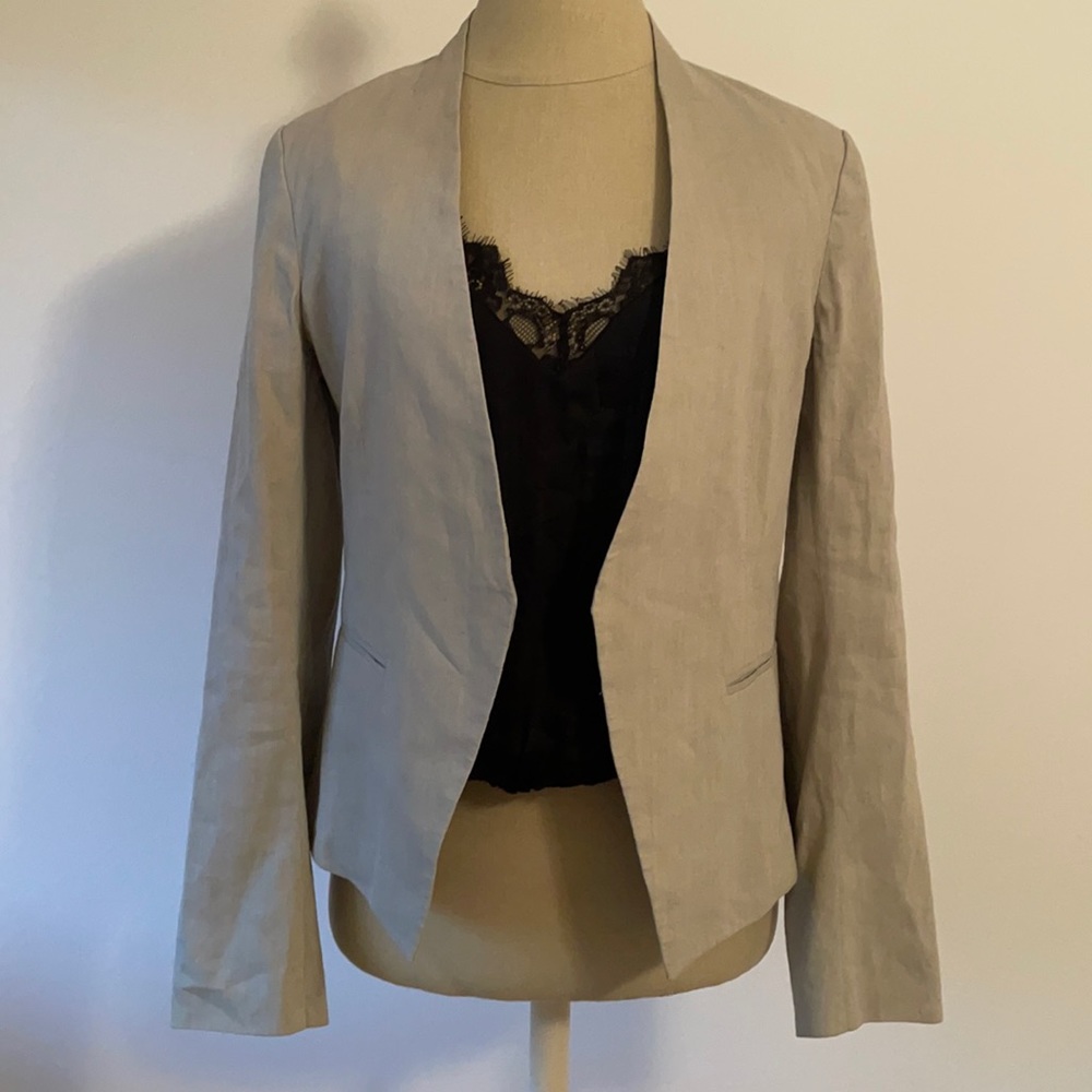 Theory Lanai Linen Collarless Blazer- NWOT